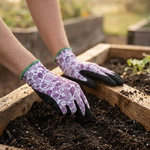 Foxglove Floral Garden Gloves - 6 Pack