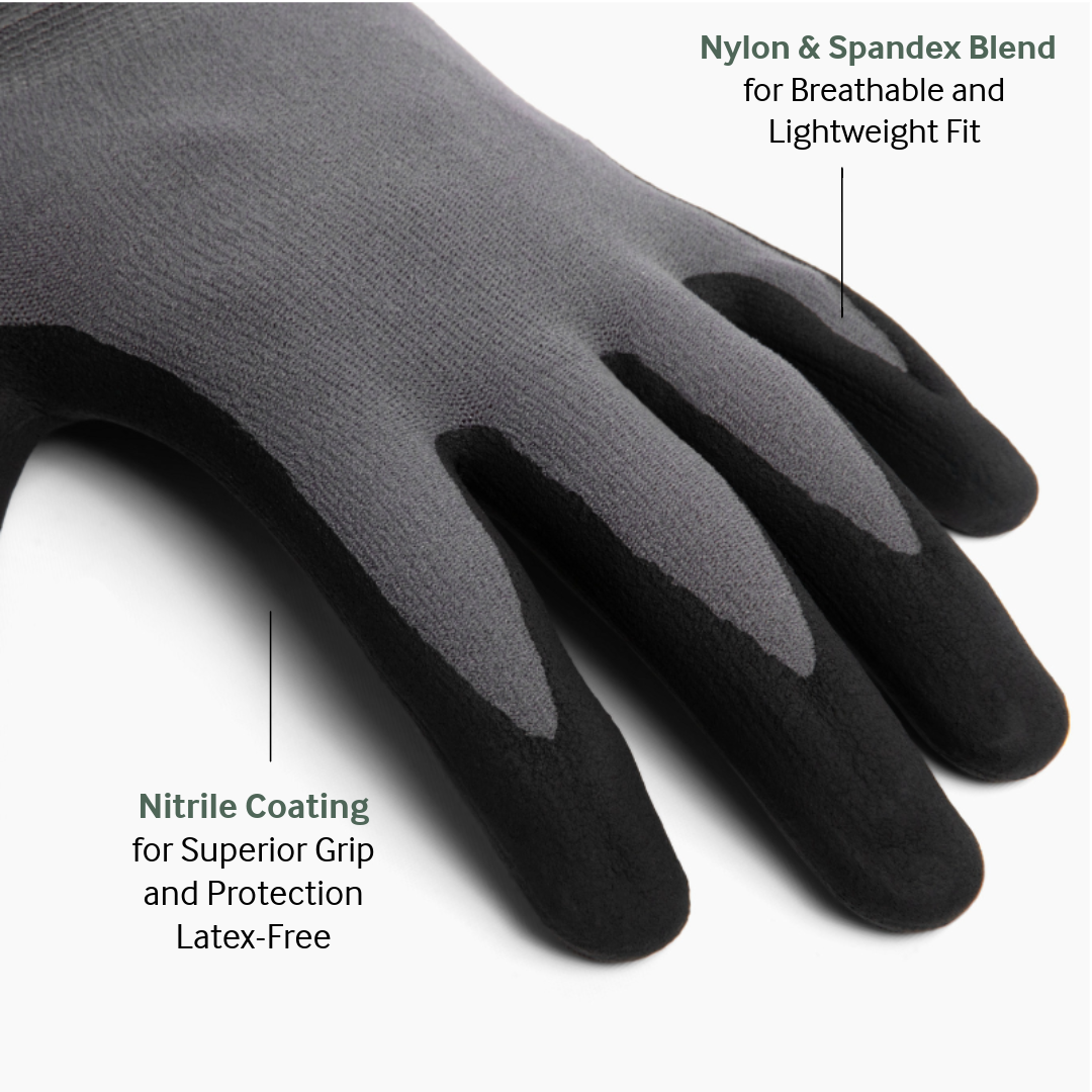 Heavy Duty Garden Gloves - 6 pack